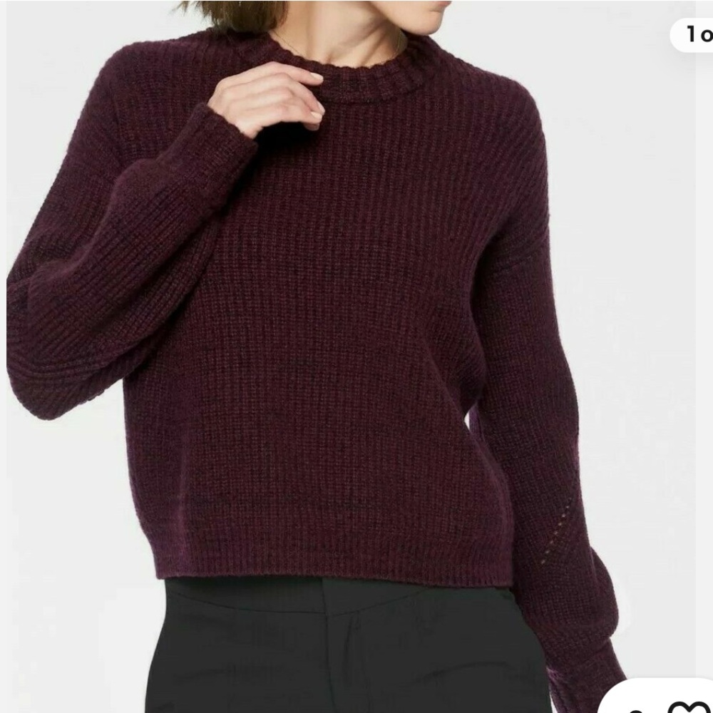 Athleta Women's Wool Cashmere Sweater in Aubergine Size M